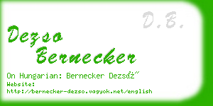 dezso bernecker business card